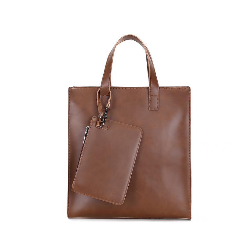Men's  Office Briefcase PU Leather School Bag with Laptop Case Handbags for Conference for Men and Women
